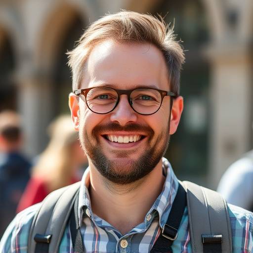 Portrait de Laurent Bernard, guide touristique chez Évasion Franäaise, avec un sourire enthousiaste.